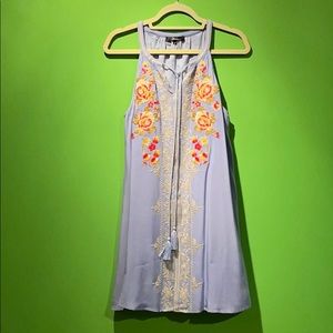Andree by unit - periwinkle embroidered dress